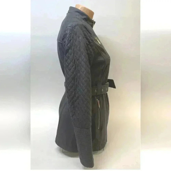 Michael kors XSPersonality Belted buckle quilted jacket SlimmingLightweight Grey - Picture 3 of 13